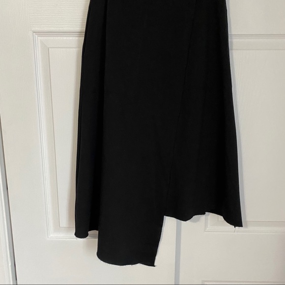FREE PEOPLE FAUX WRAP ASYMMETRICAL BLACK SKIRT - Picture 6 of 12